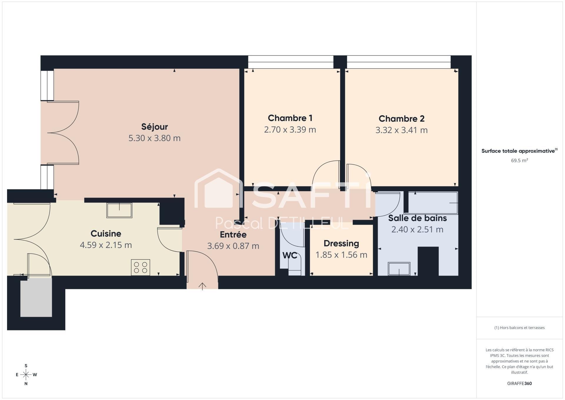 Appartement à vendre, 69m², Garches