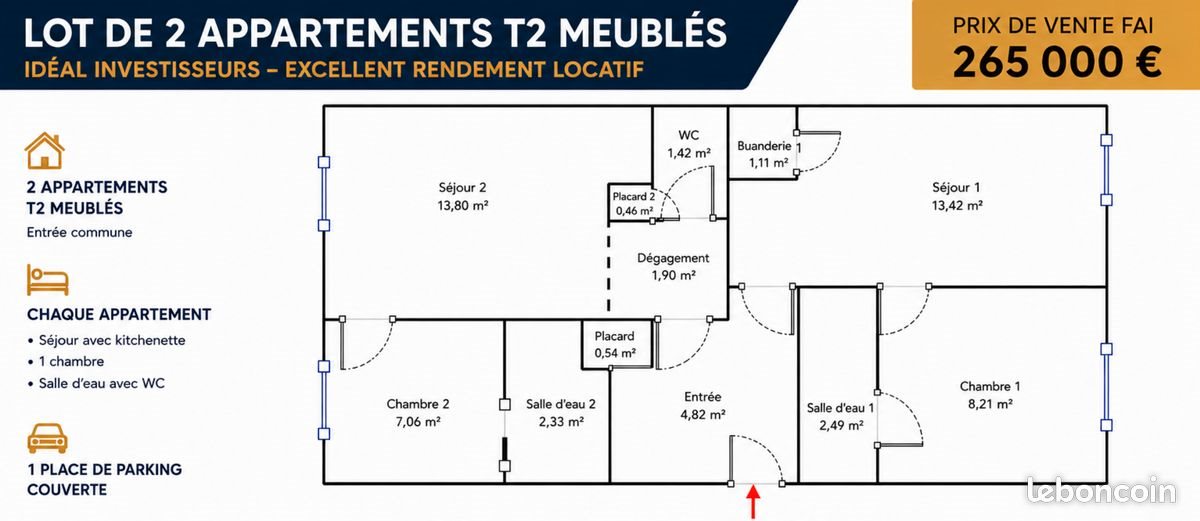 Appartement à vendre, 56m², Nantes