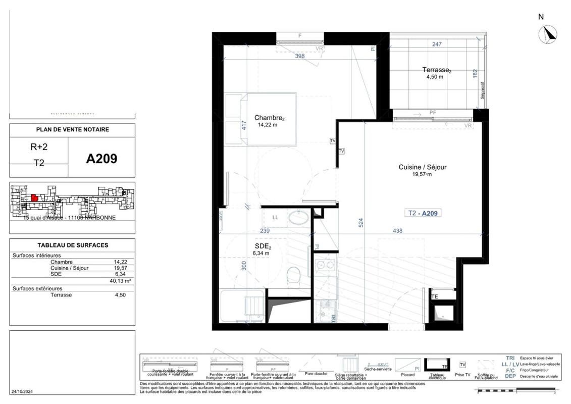 Appartement à vendre, 42m², Narbonne