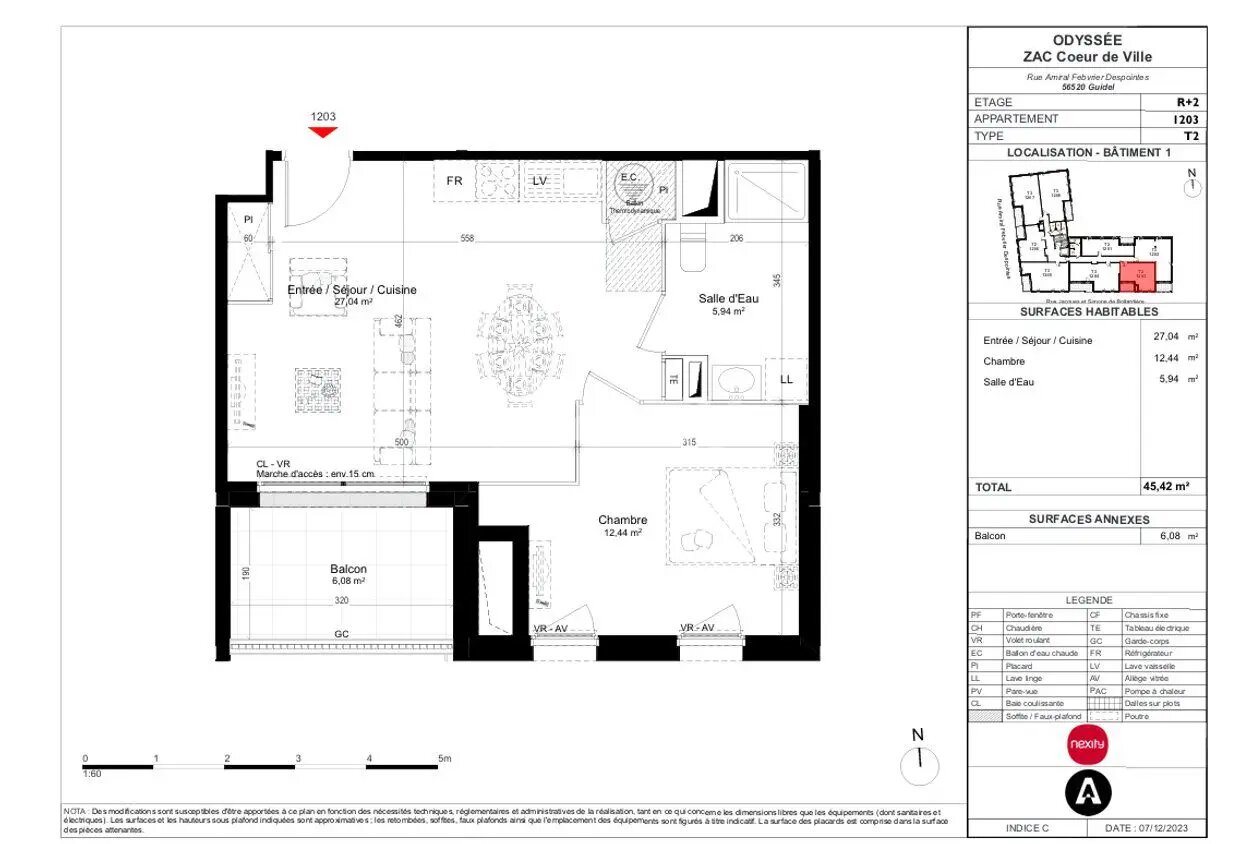 Appartement à louer, 45m², Guidel