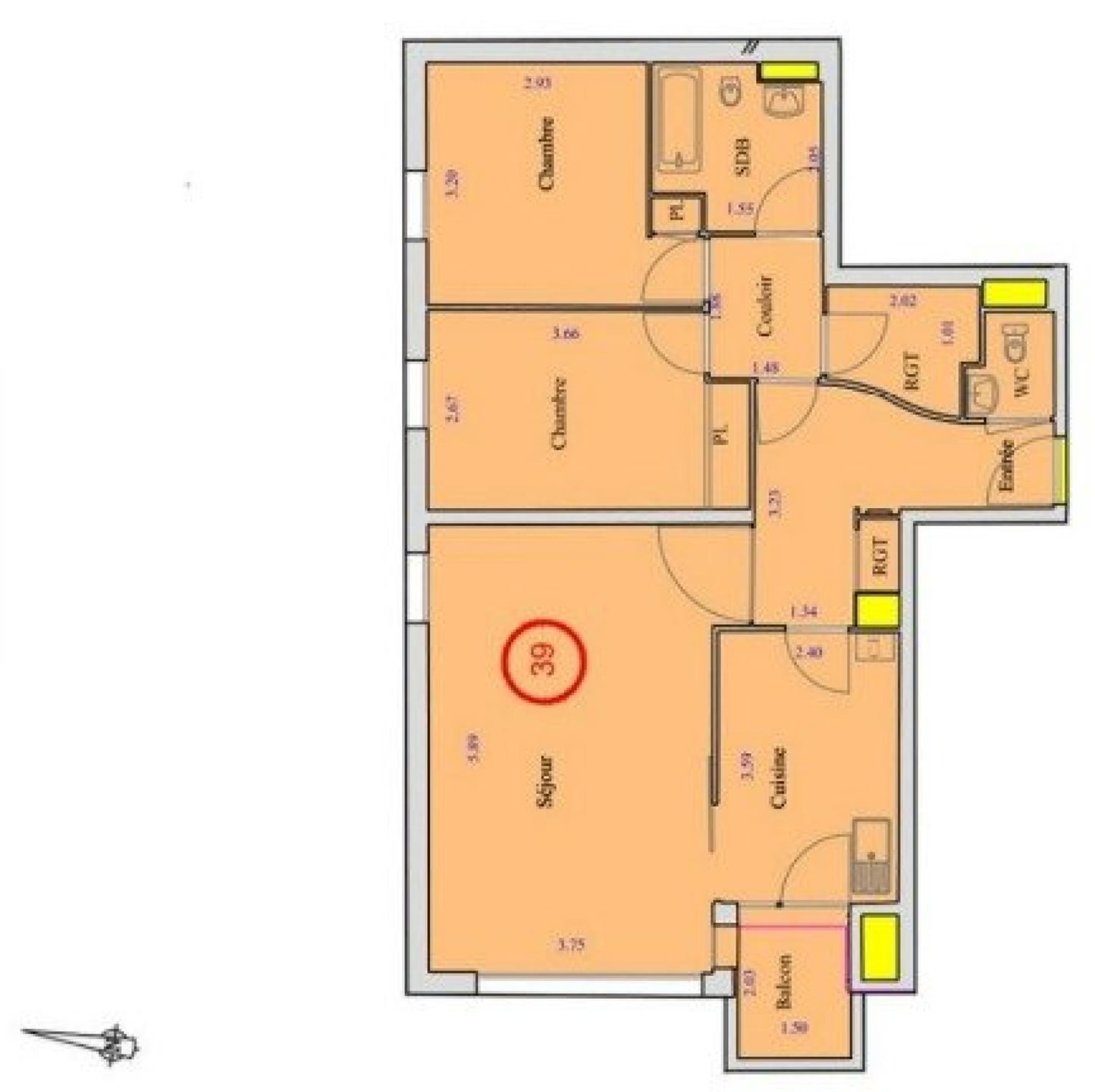 Appartement à vendre, 73m², Saint-Herblain