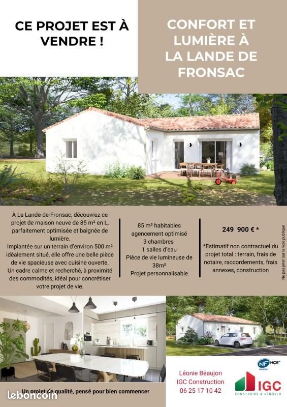 Maison à vendre, 85m², La Lande-de-Fronsac