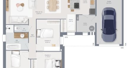 Maison à vendre, 89m², Brebières