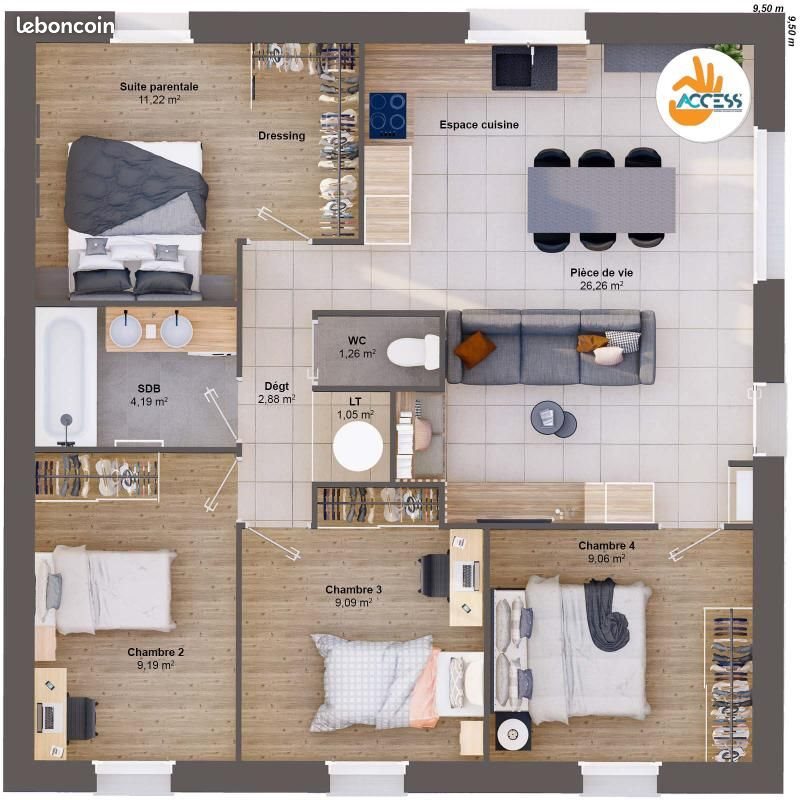 Maison à vendre, 74m², Laize-Clinchamps