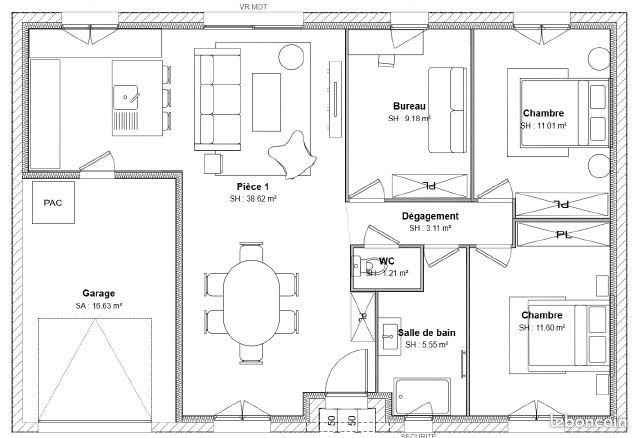 Maison à vendre, 80m², Longchamp