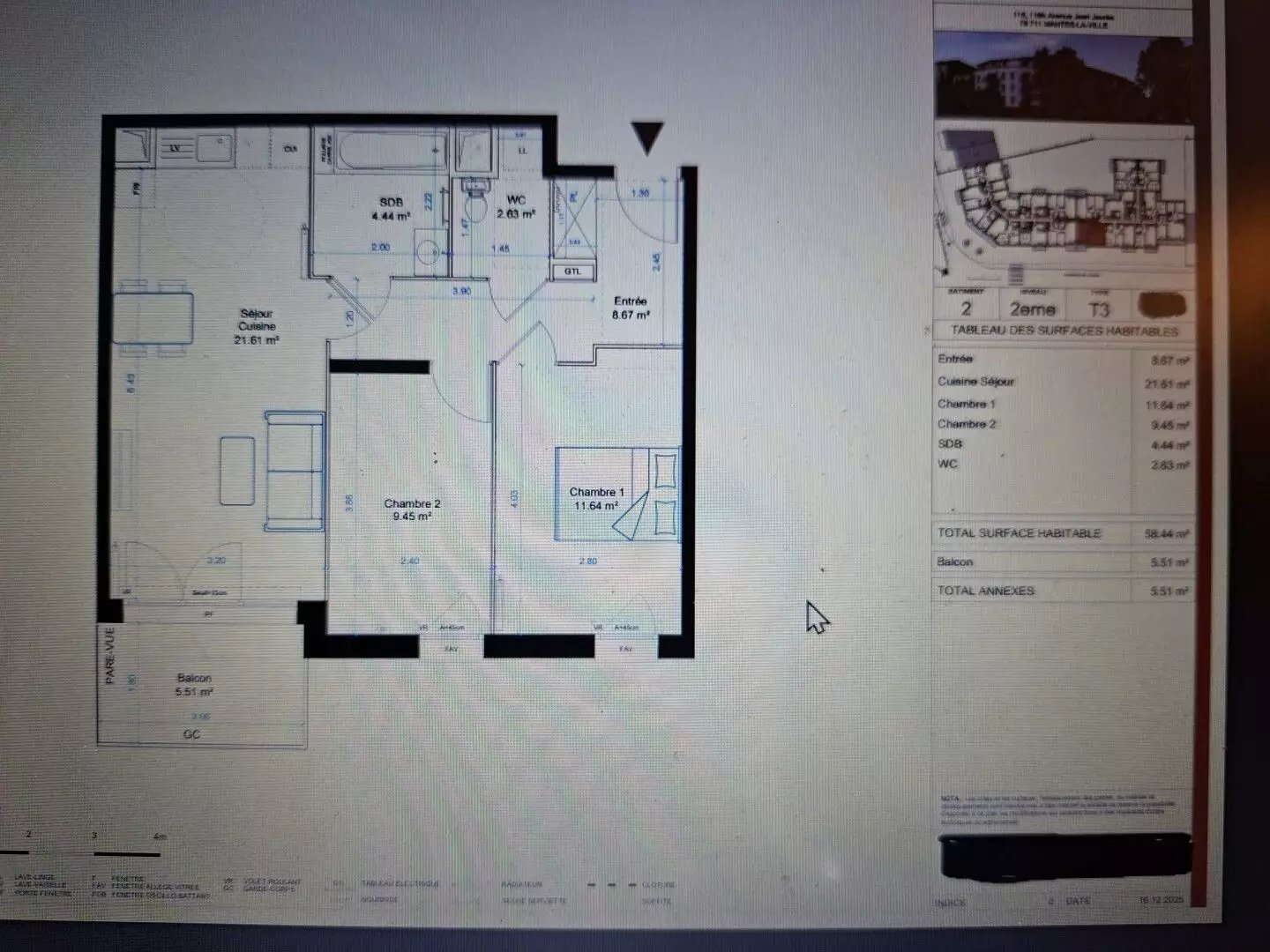 Appartement à vendre, 58m², Mantes-la-Ville