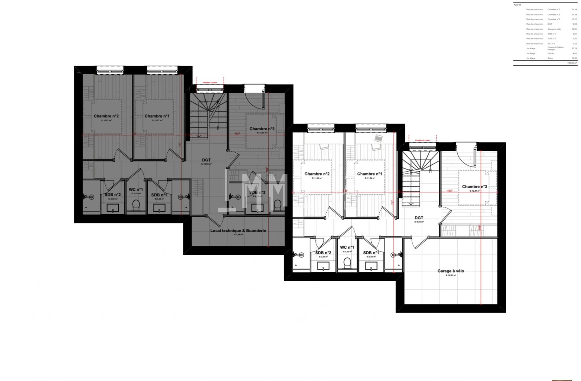 Appartement à vendre, 105m², Saint-Maurice