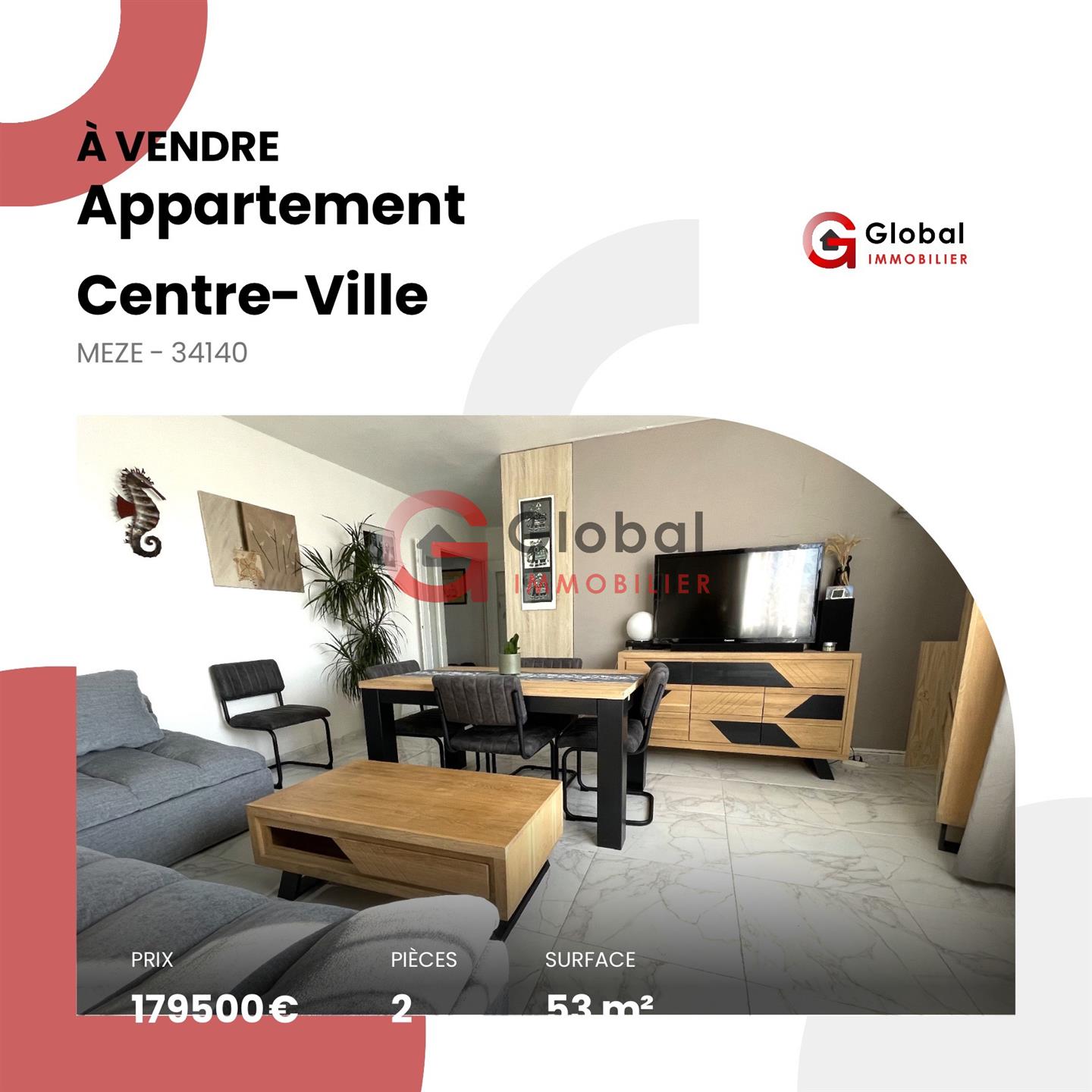 Appartement à vendre, 53m², Mèze
