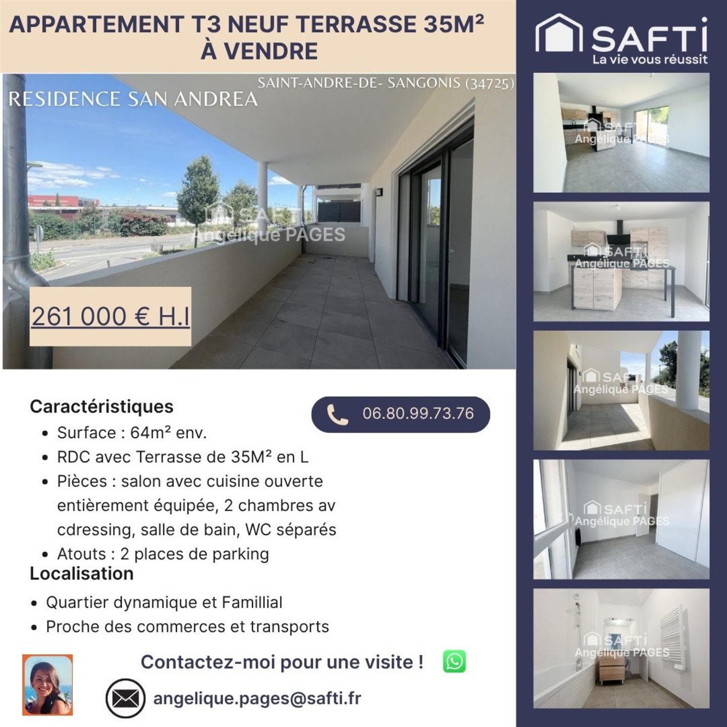 Appartement à vendre, 64m², Saint-André-de-Sangonis