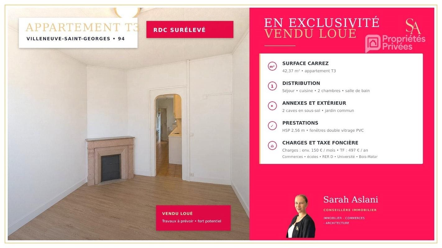 Appartement à vendre, 42m², Villeneuve-Saint-Georges