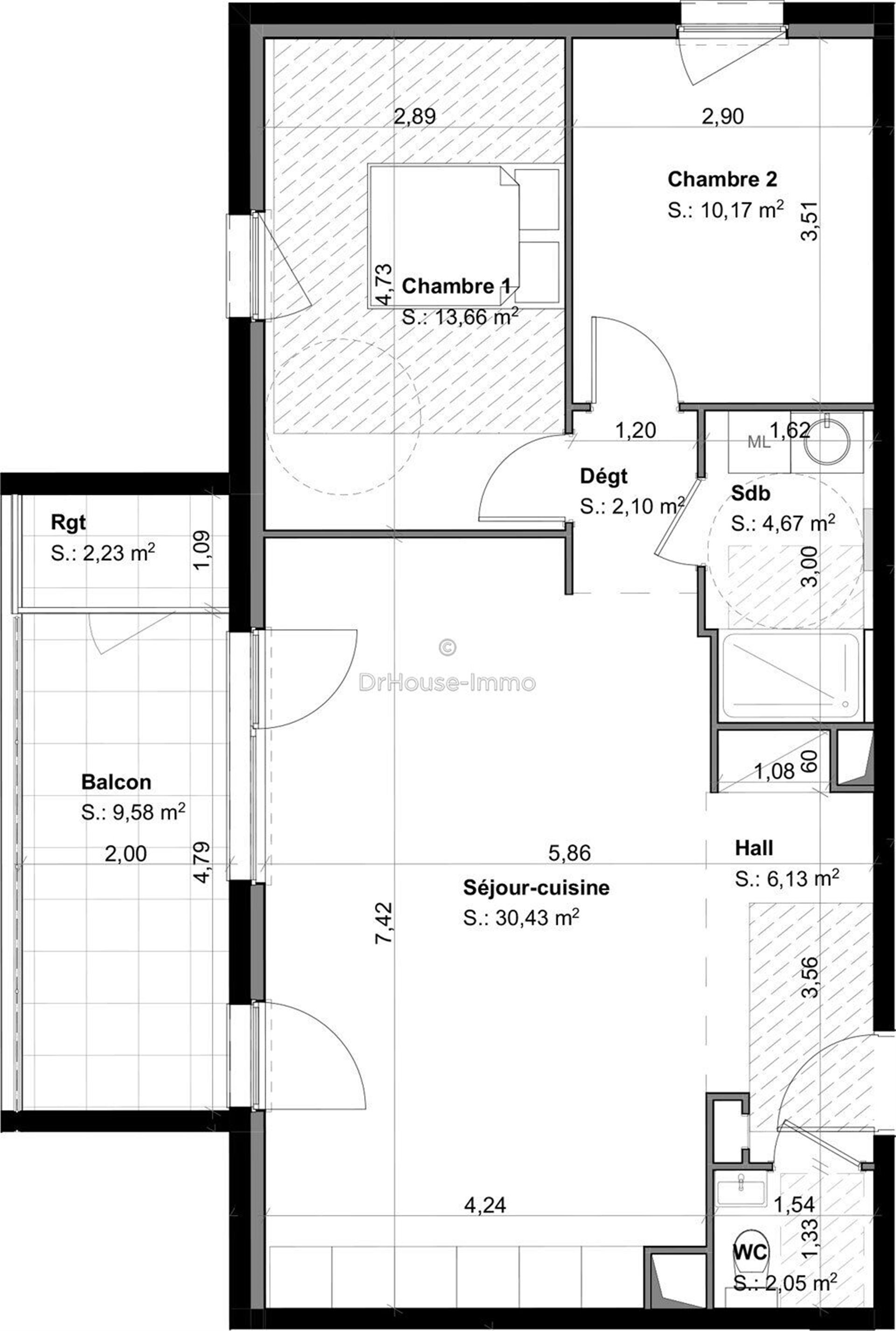 Appartement à vendre, 69m², Habsheim