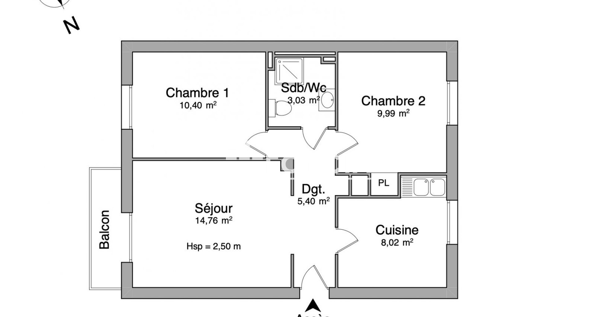 Appartement à louer, 50m², Bourg-lès-Valence