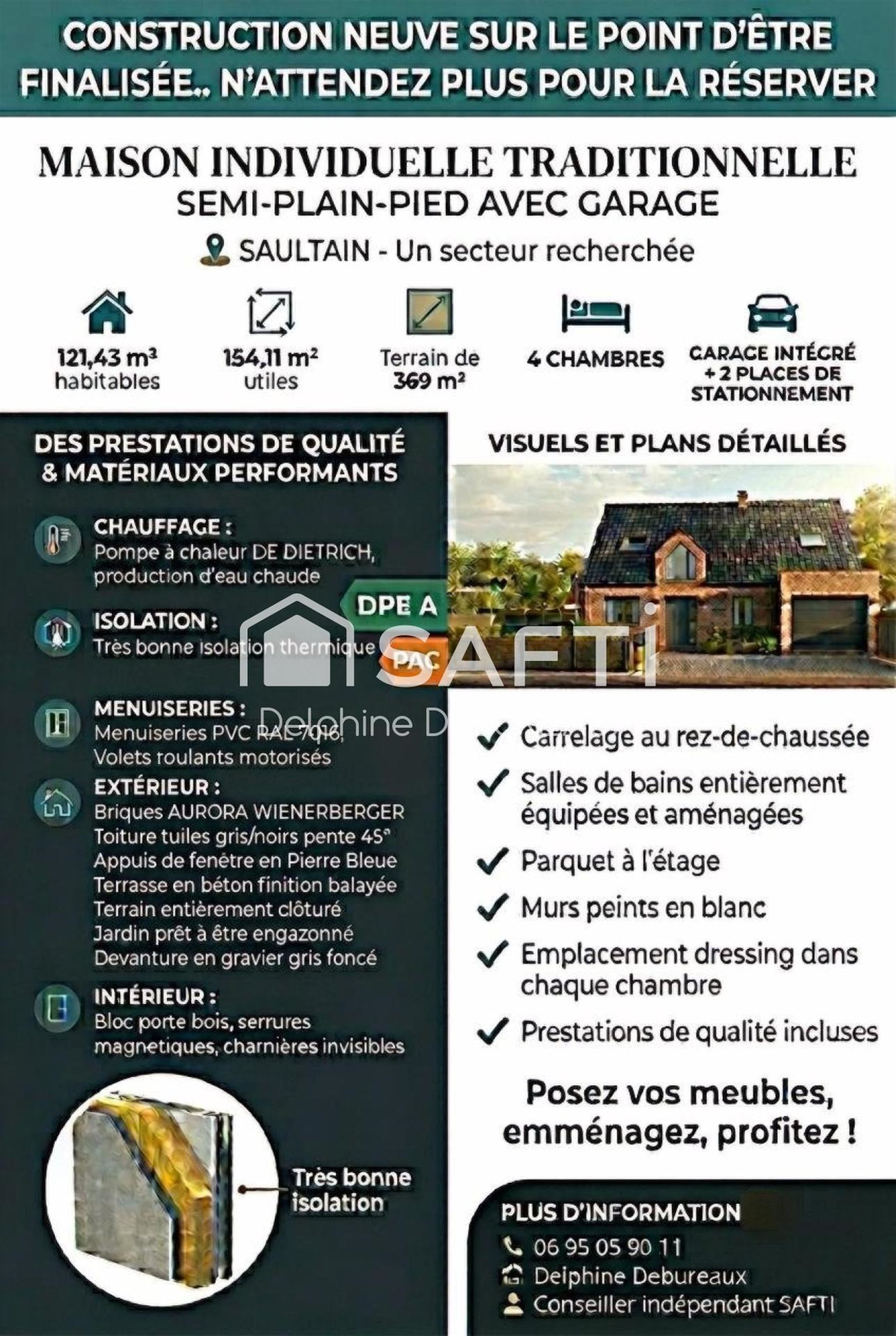 Maison à vendre, 121m², Saultain