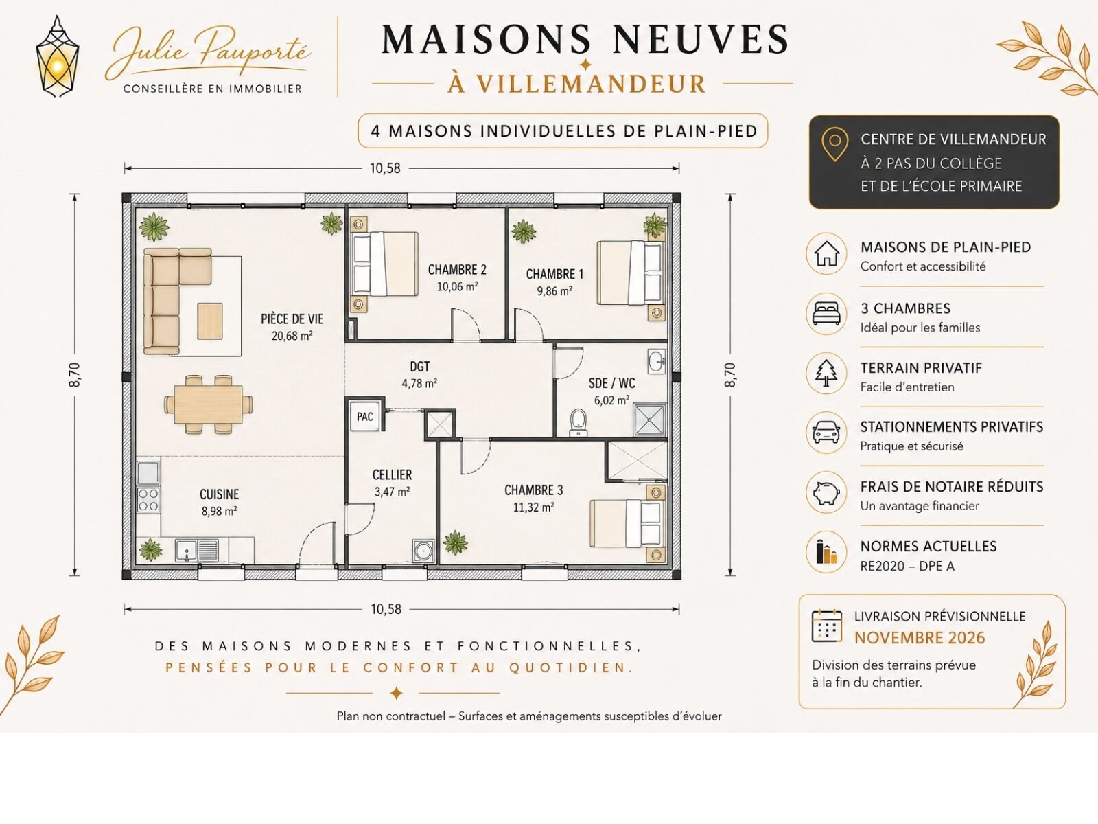 Maison à vendre, 77m², Villemandeur