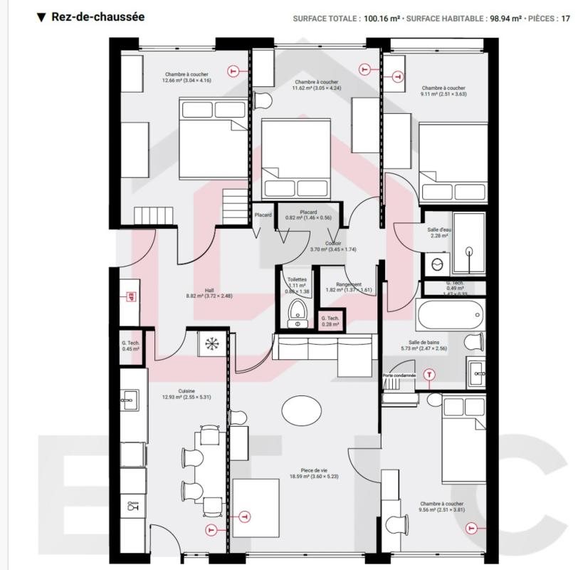 Appartement à vendre, 100m², Lyon 5ème