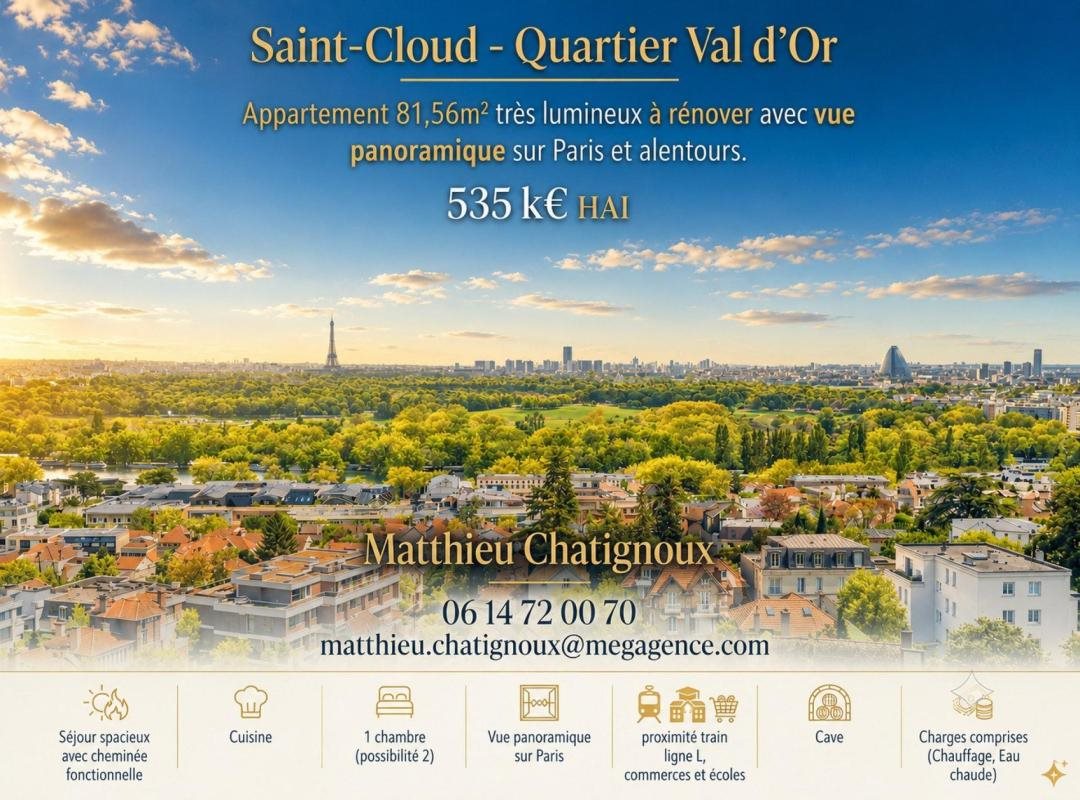 Appartement à vendre, 81m², Saint-Cloud