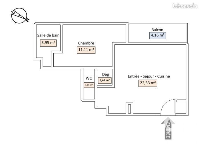 Appartement à vendre, 40m², Méry-sur-Oise