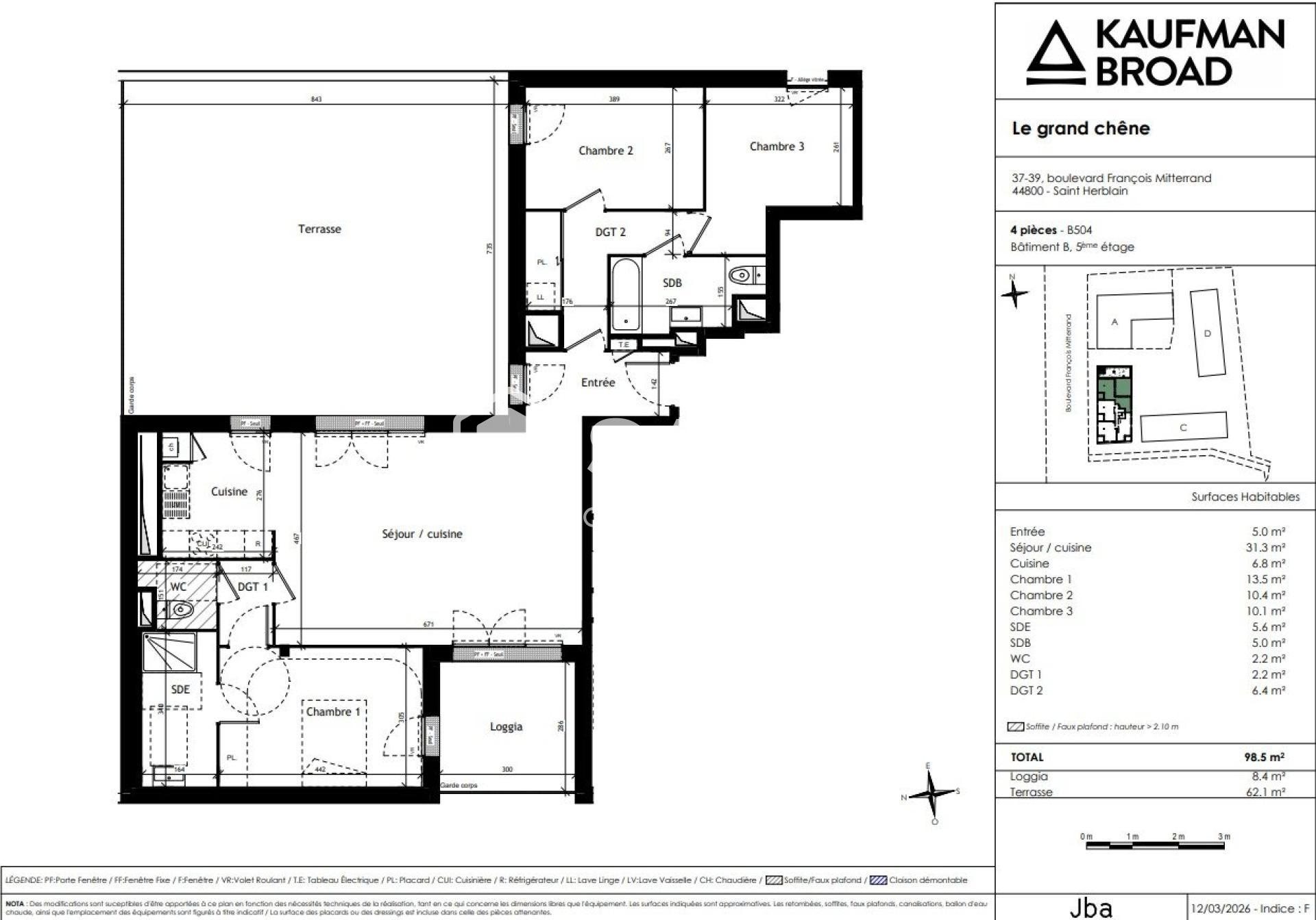 Appartement à vendre, 99m², Saint-Herblain
