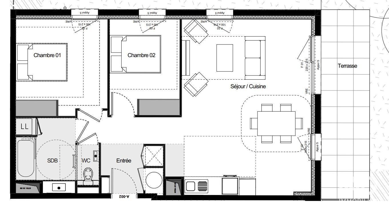 Appartement à vendre, 67m², Quéven