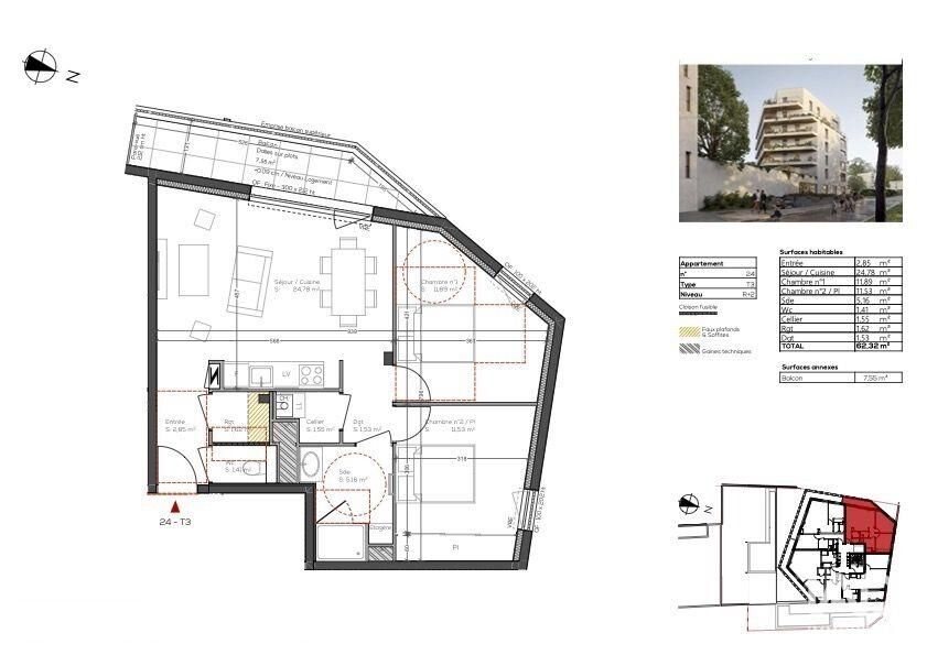 Appartement à vendre, 62m², Vannes