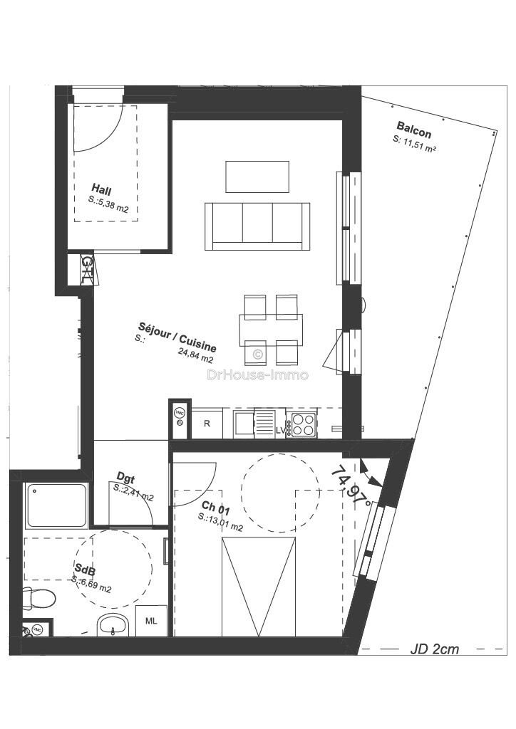 Appartement à vendre, 54m², Coquelles