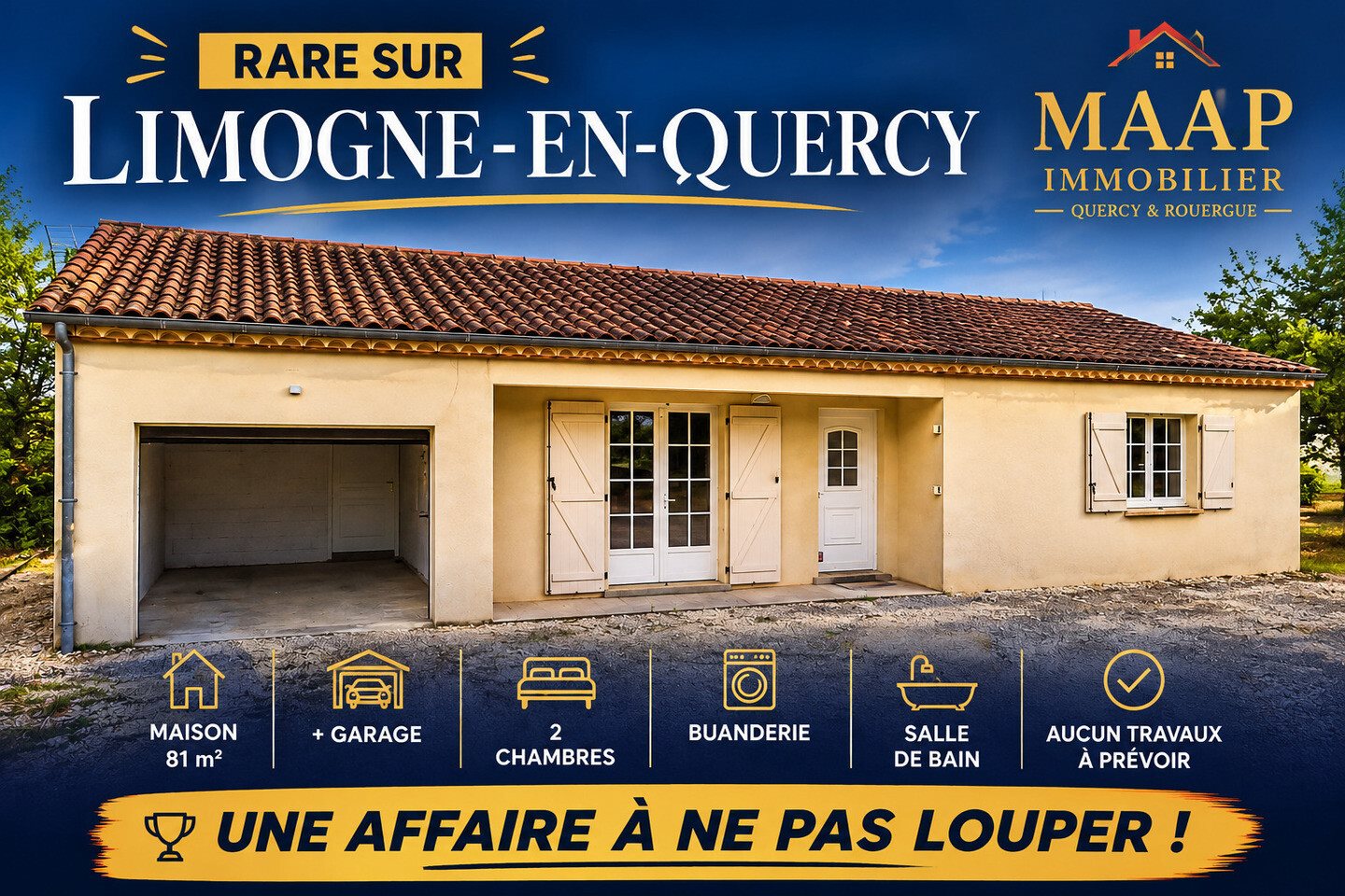 Maison à vendre, 81m², Limogne-en-Quercy