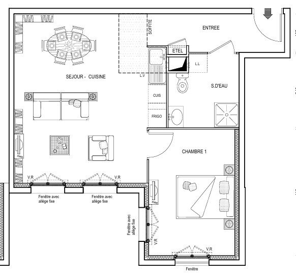 Appartement à vendre, 47m², Évry-Courcouronnes