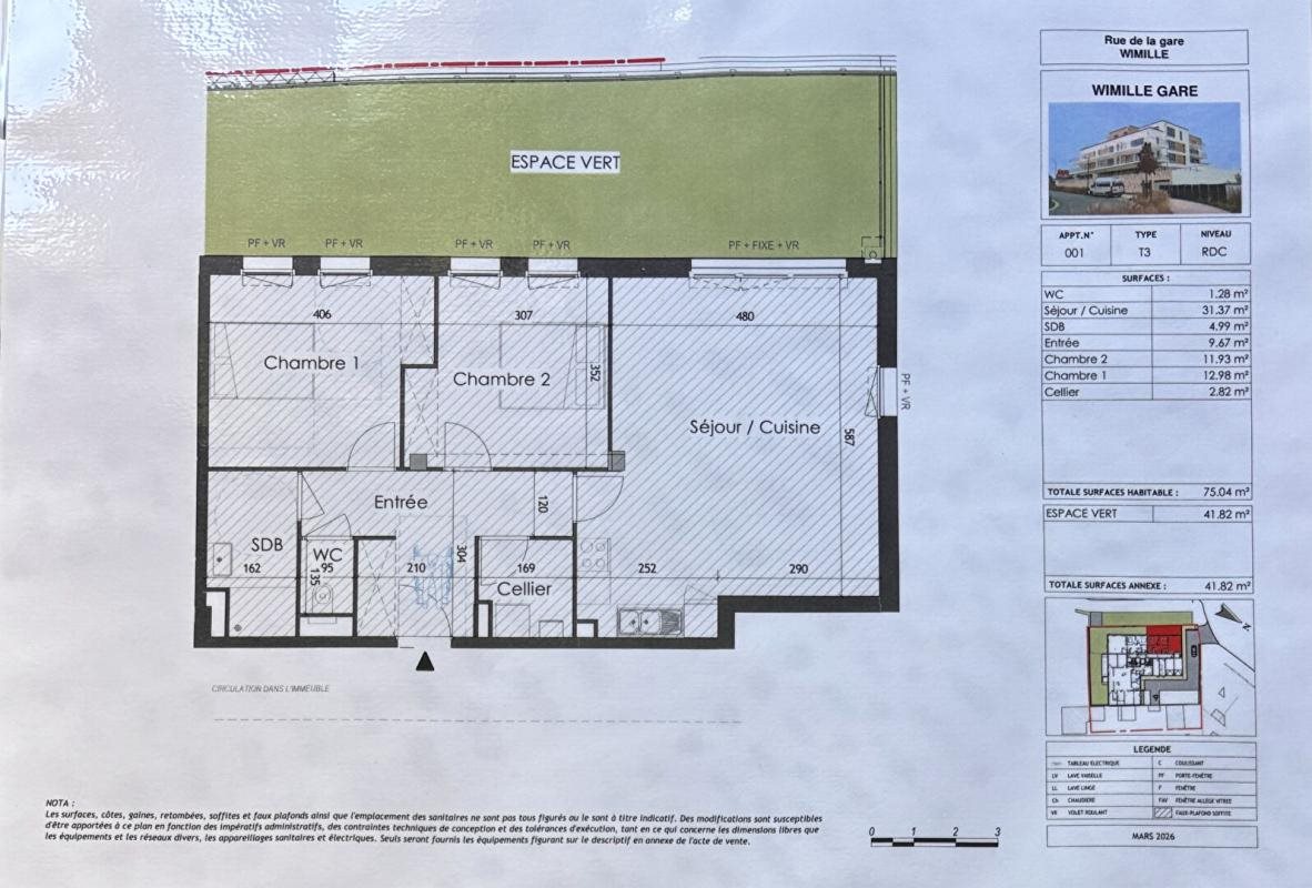 Appartement à vendre, 75m², Wimille