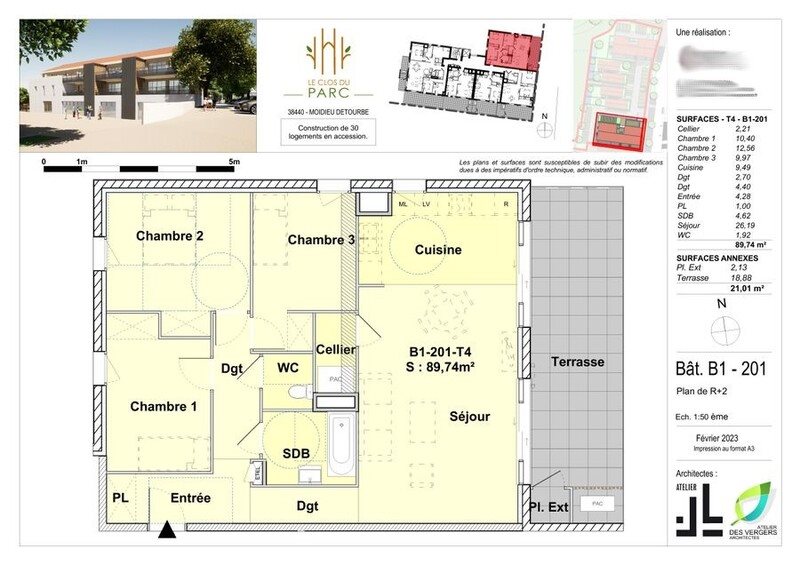 Appartement à vendre, 91m², Moidieu-Détourbe