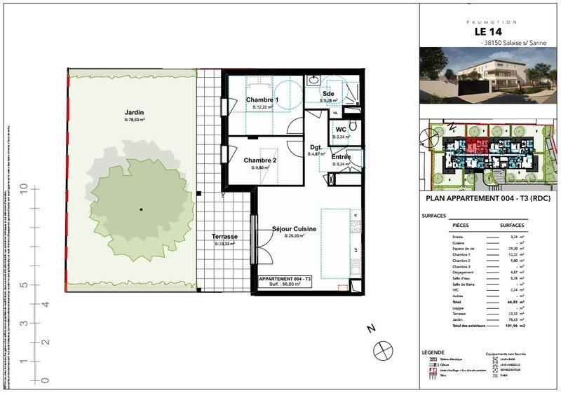 Appartement à vendre, 67m², Salaise-sur-Sanne
