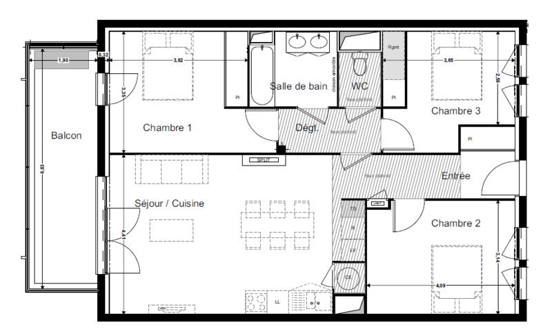 Appartement à vendre, 84m², Montrabé