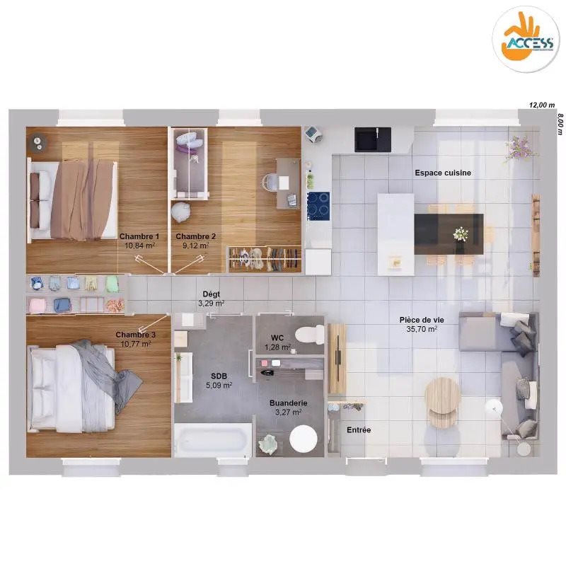 Maison à vendre, 6m², Emanville