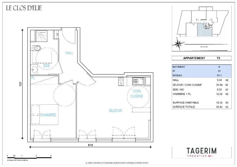 Appartement à louer, 43m², Châteauneuf-Grasse