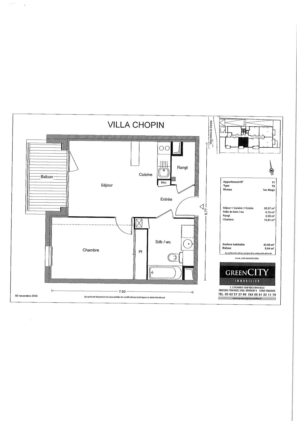 Appartement à louer, 42m², Blagnac