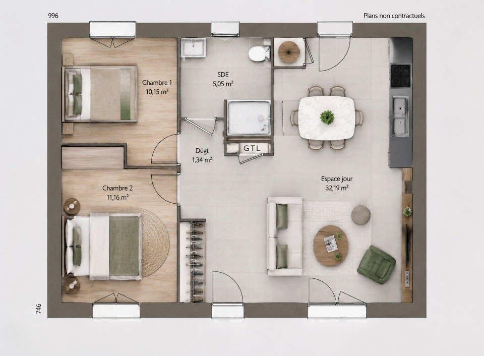 Maison à vendre, 60m², Montagnac