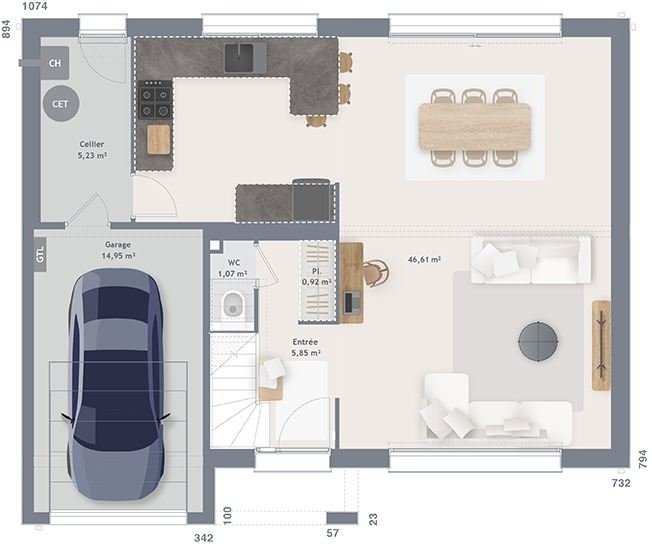 Maison à vendre, 125m², Harnes