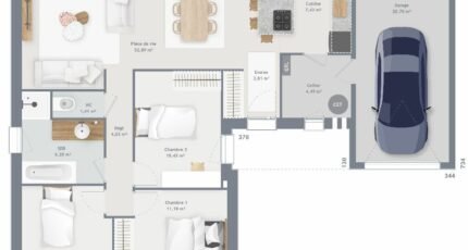Maison à vendre, 89m², Moncé-en-Belin
