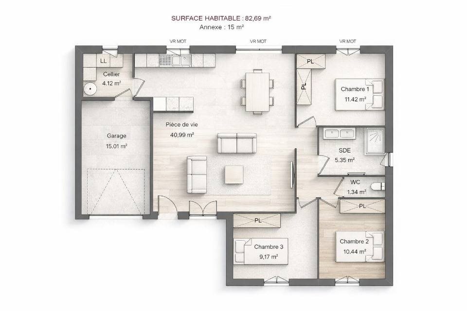 Maison à vendre, 82m², Saint-Doulchard