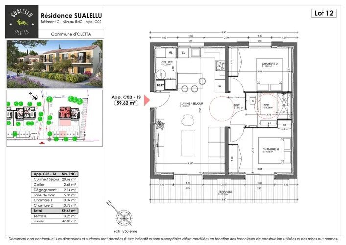Appartement à vendre, 60m², Oletta