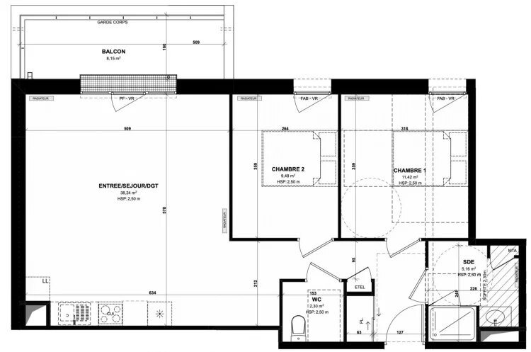 Appartement à vendre, 66m², Pordic