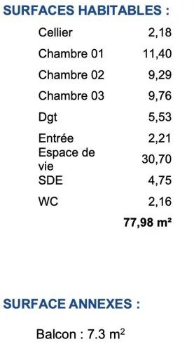 Appartement à vendre, 78m², Theix