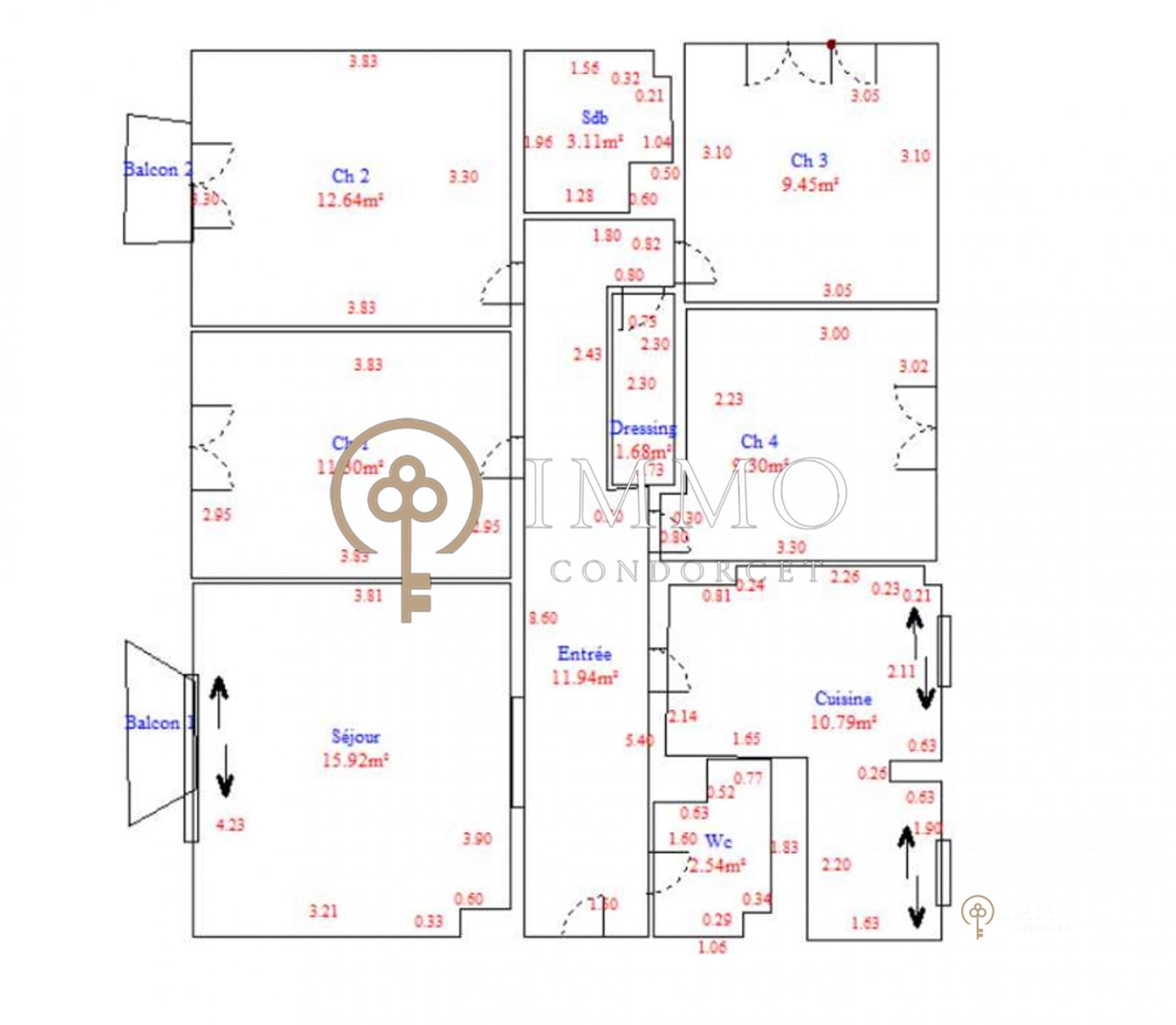 Appartement à vendre, 90m², Bourg-la-Reine