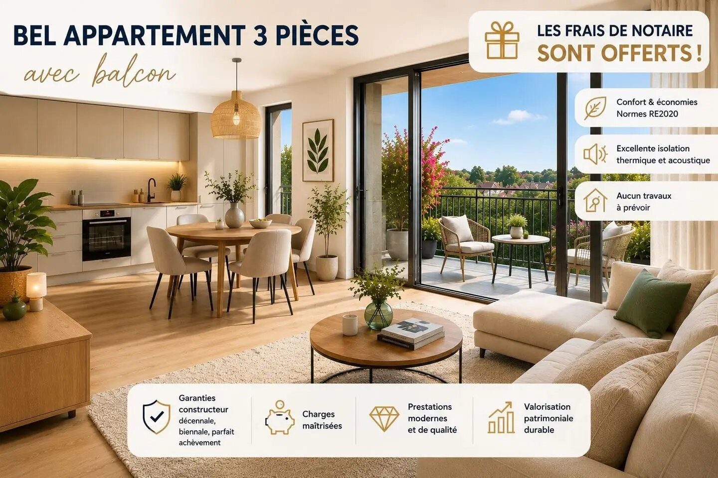 Appartement à vendre, 57m², Roissy-en-Brie