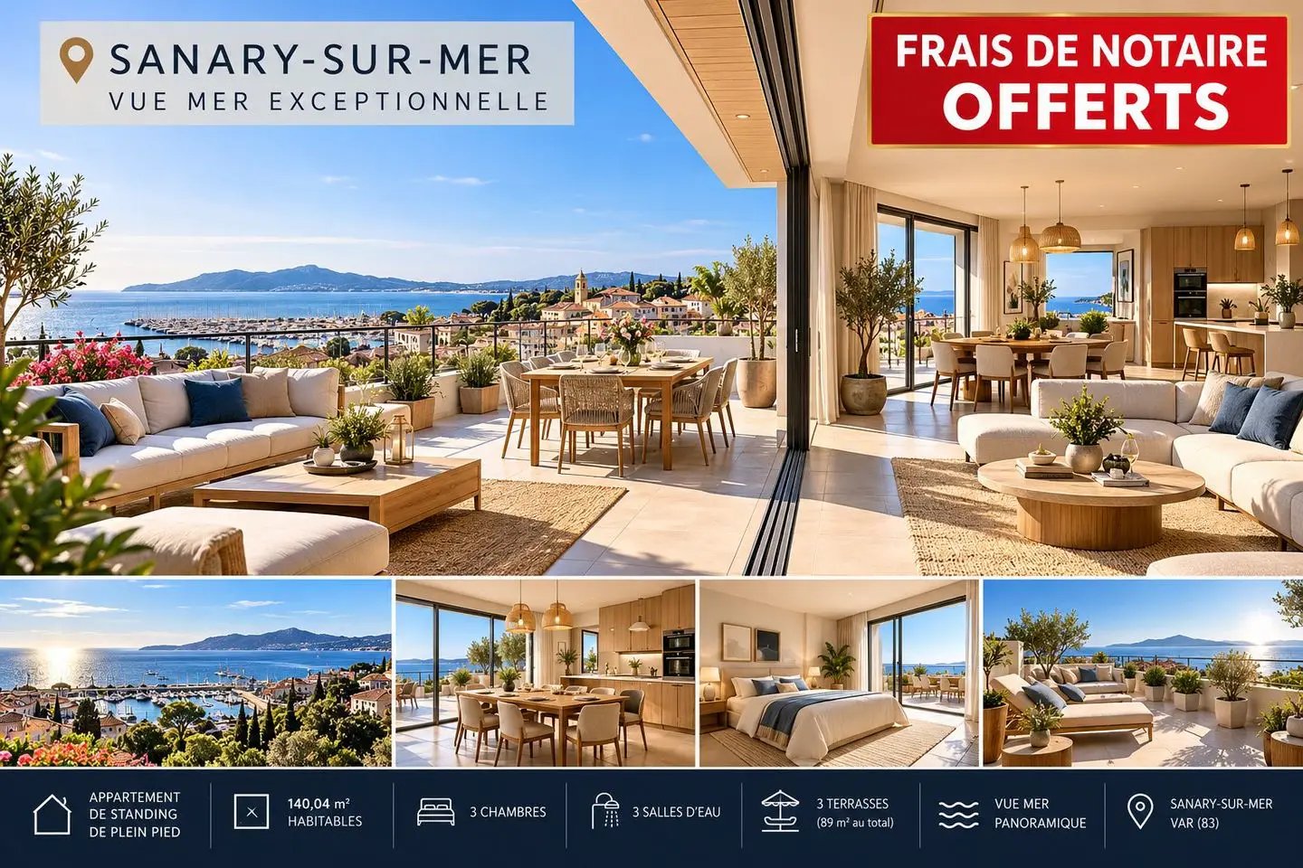 Appartement à vendre, 140m², Sanary-sur-Mer