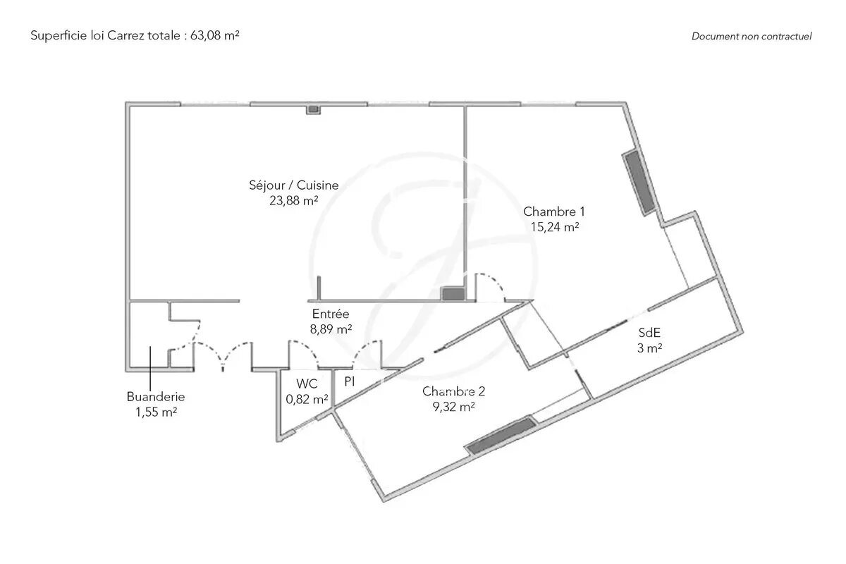 Appartement à vendre, 63m², Paris 18ème