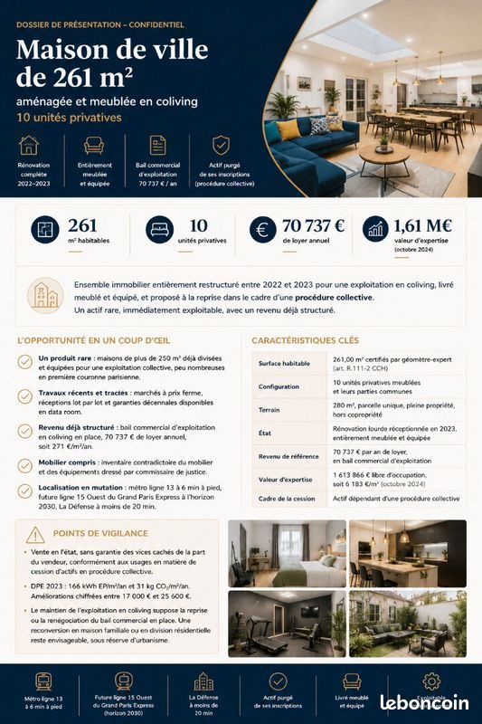 Maison à vendre, 261m², Asnières-sur-Seine