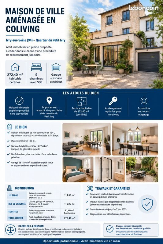 Maison à vendre, 272m², Ivry-sur-Seine