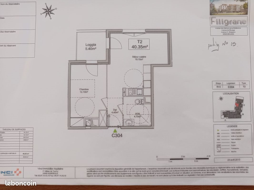 Appartement à louer, 40m², Bruges