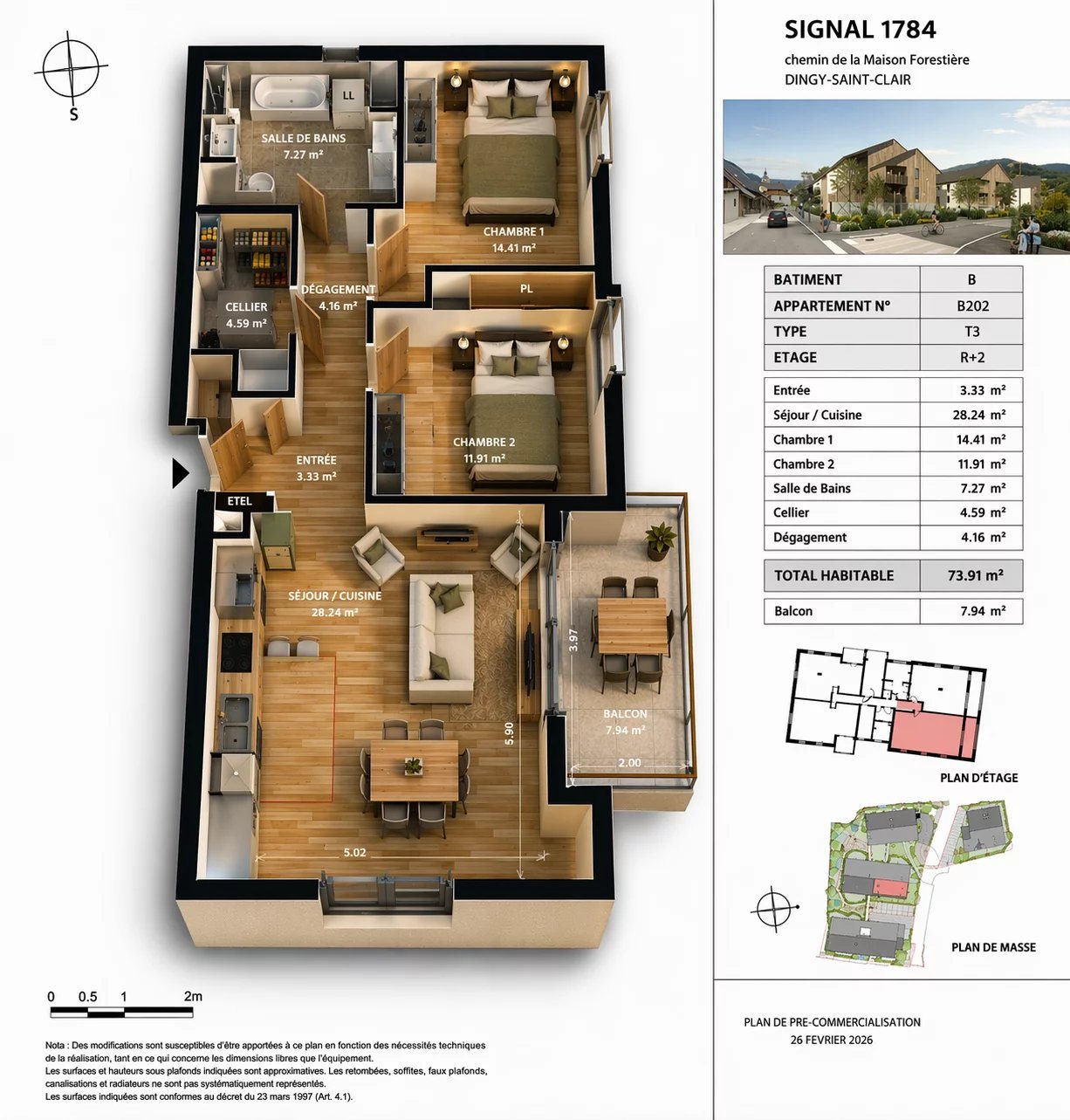 Appartement à vendre, 73m², Dingy-Saint-Clair