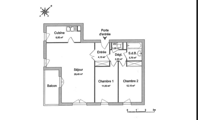 Appartement à louer, 70m², Cergy